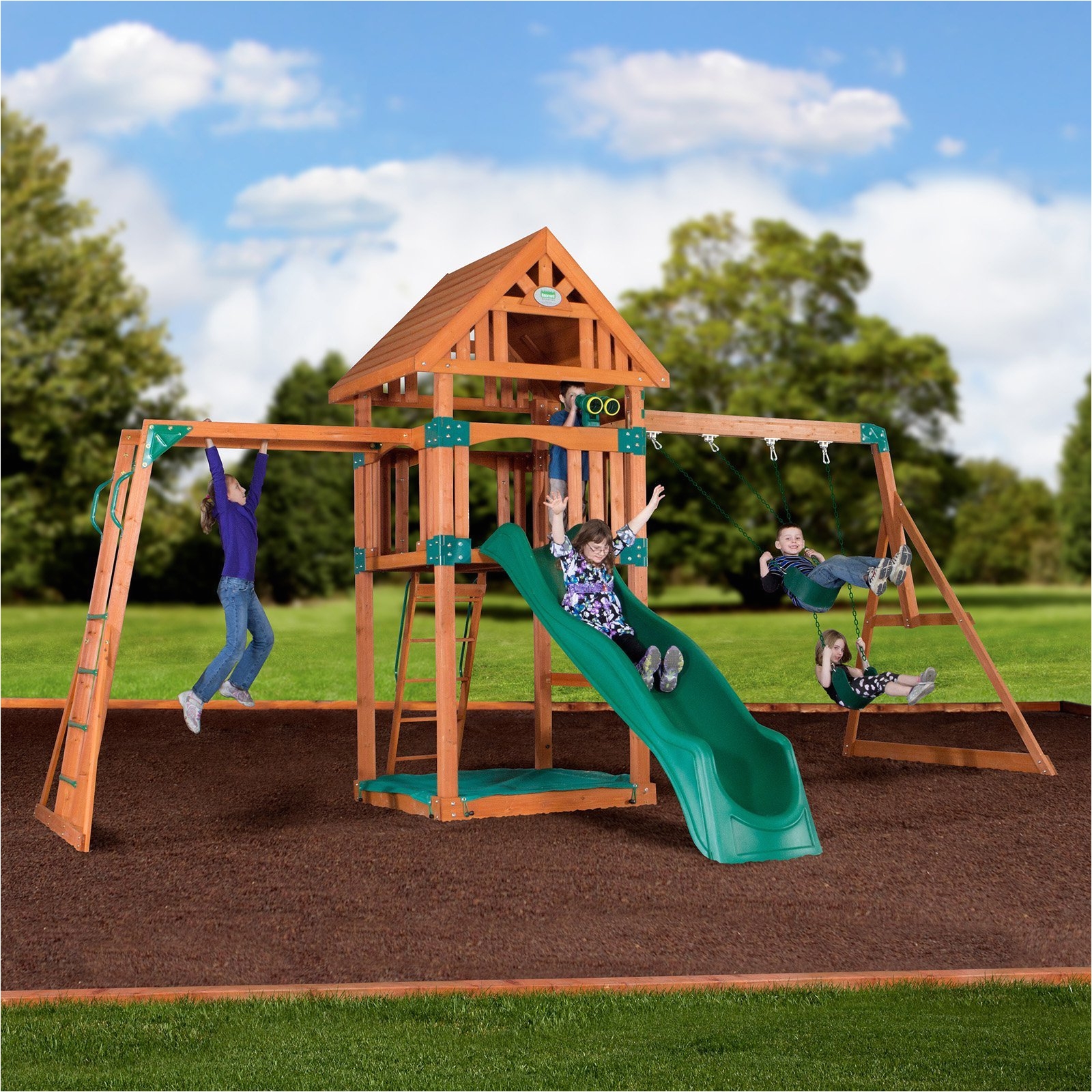 backyard discovery capitol peak all cedar swing set