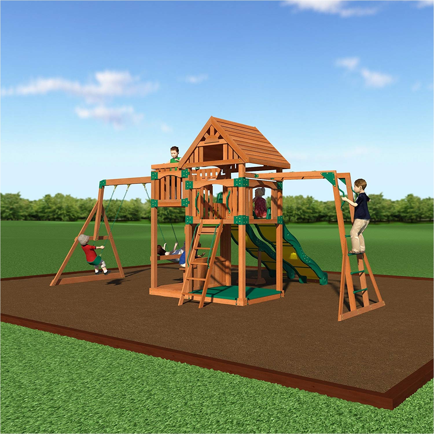 Backyard Discovery Prairie Ridge Swing Set Amazon Com Backyard Discovery Crestwood All Cedar Wood Playset