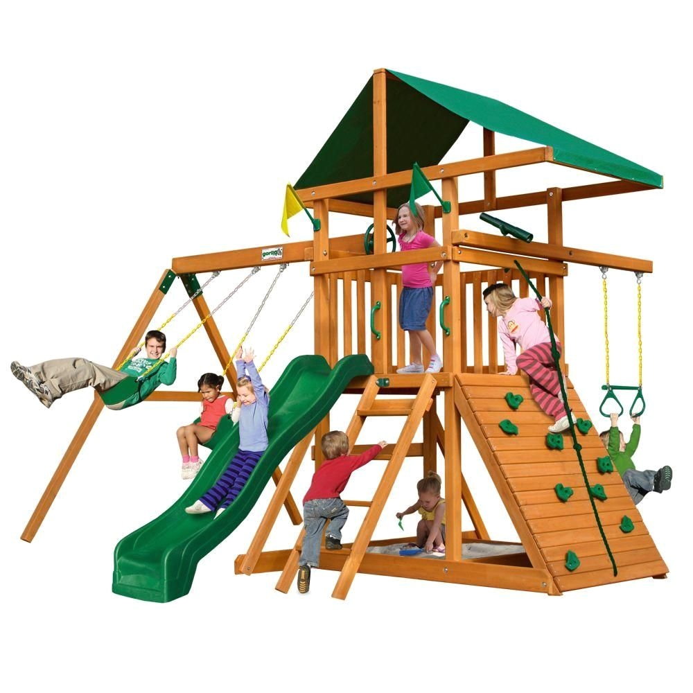 gorilla playsets outing iii cedar swing set