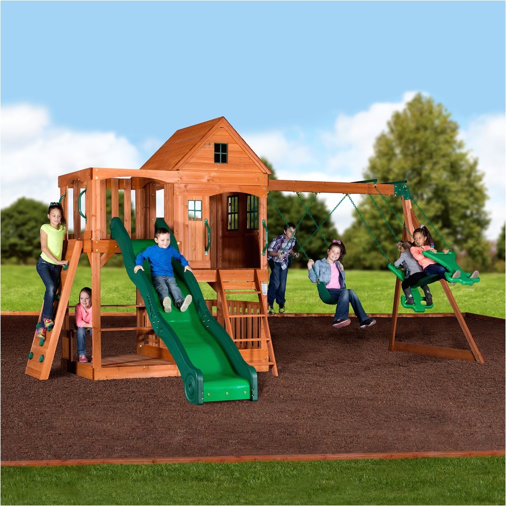 playsets and swing sets pacific view wooden swing set playsets backyard discovery
