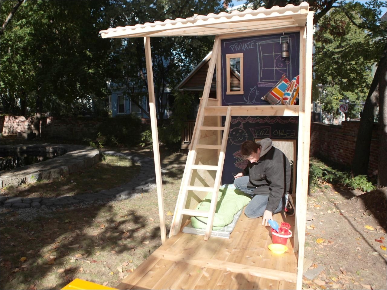 the building experts at diy network provide easy to follow instructions on how to make a two story kids play fort