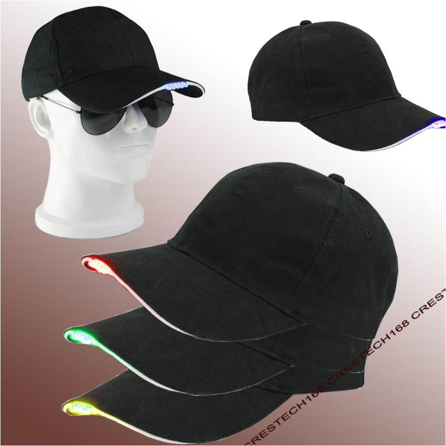 2018 5 leds led lighting fashion baesball hats black cotton fabric glow club party hats travel baseball cap from crestech168 4 15 dhgate com