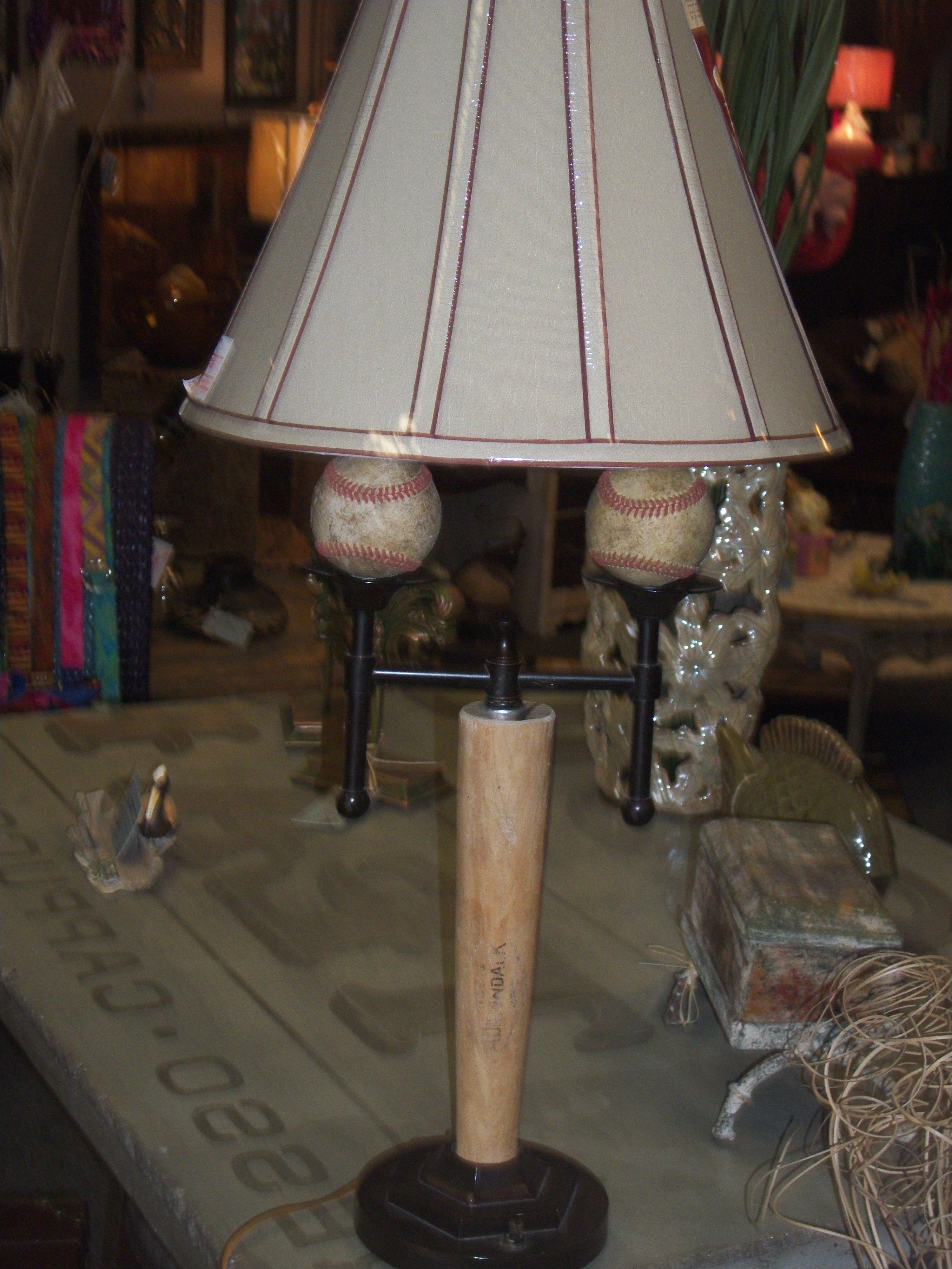 repurposed baseball bat lamp