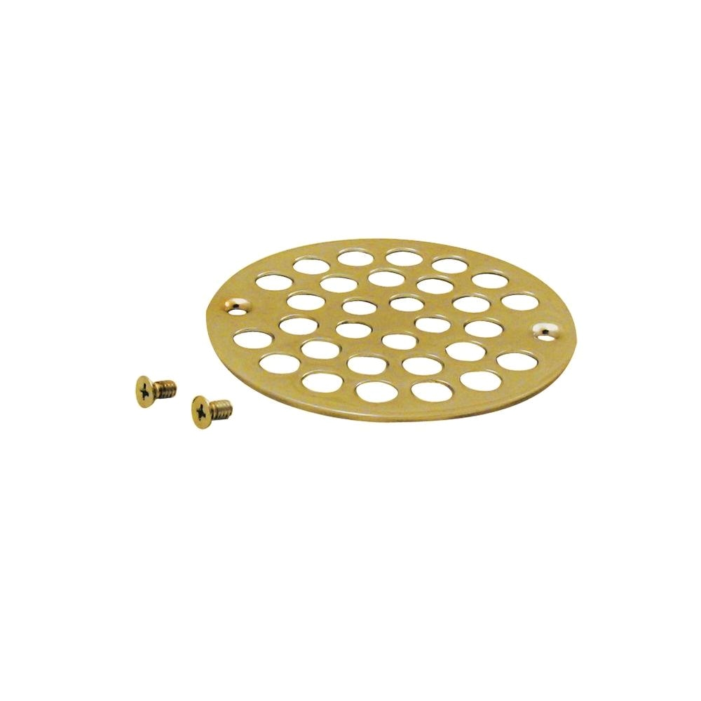 4 in shower strainer drain cover plastic oddities style polished brass tub grate