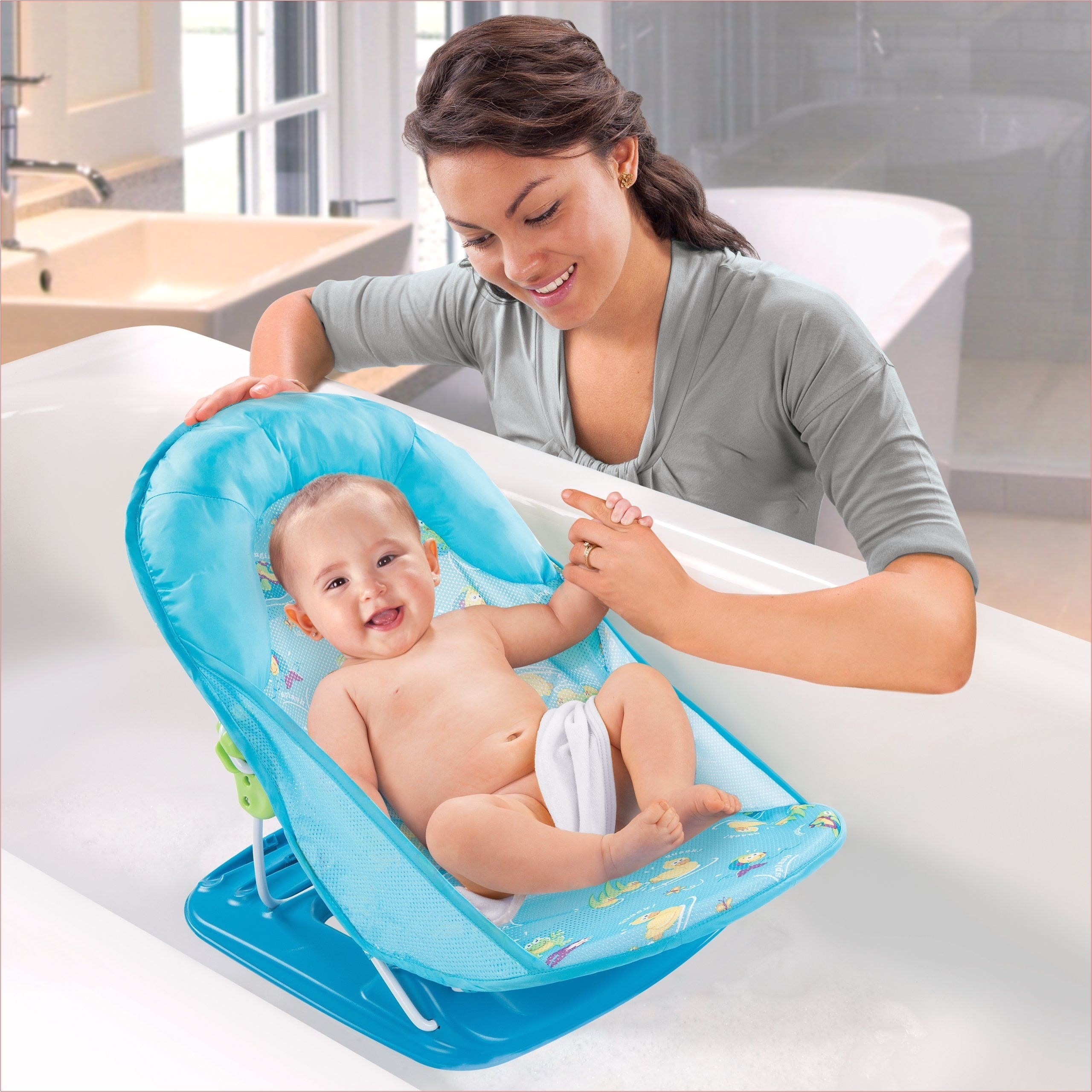 bath tub baby fresh amazon summer infant mother s touch deluxe baby bather blue new