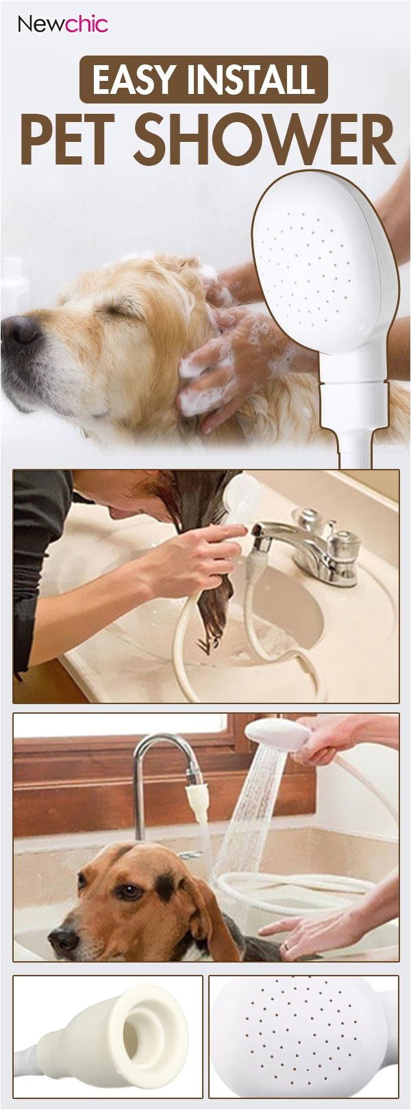 1 2m dog shower head spray drains strainer pet bath hose sink washing hair pet hairdresser shower