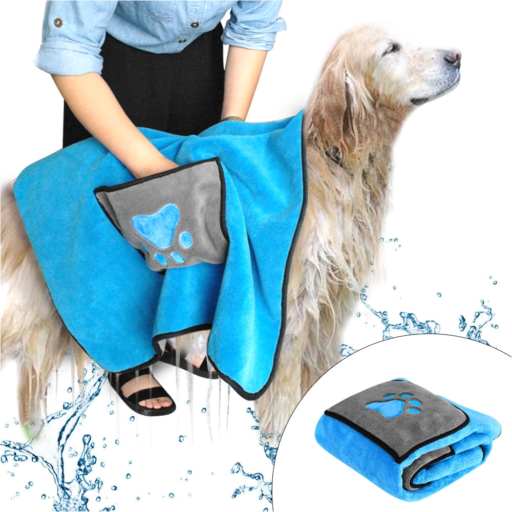 pet cat dog bath towel bathrobe absorbent soft quick dry microfiber drying cloth