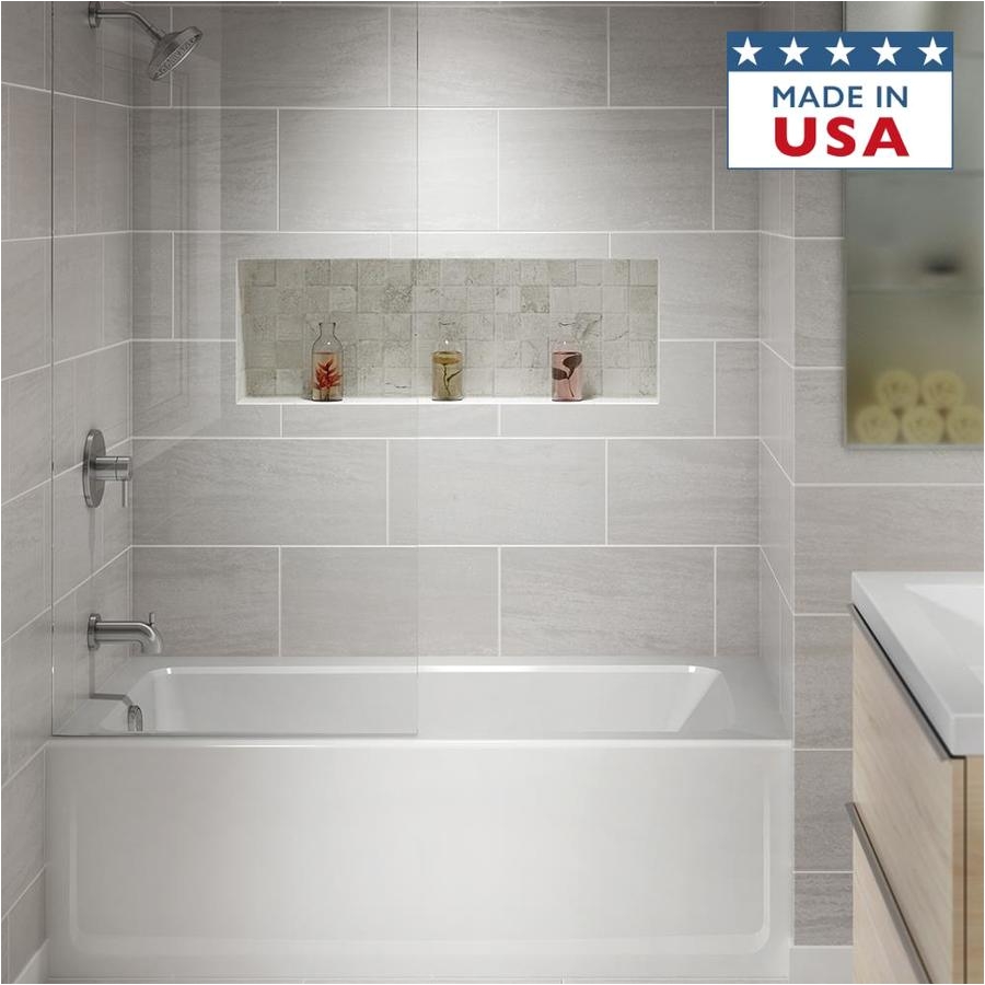 jacuzzi primo 60 in white acrylic rectangular left hand drain alcove bathtub