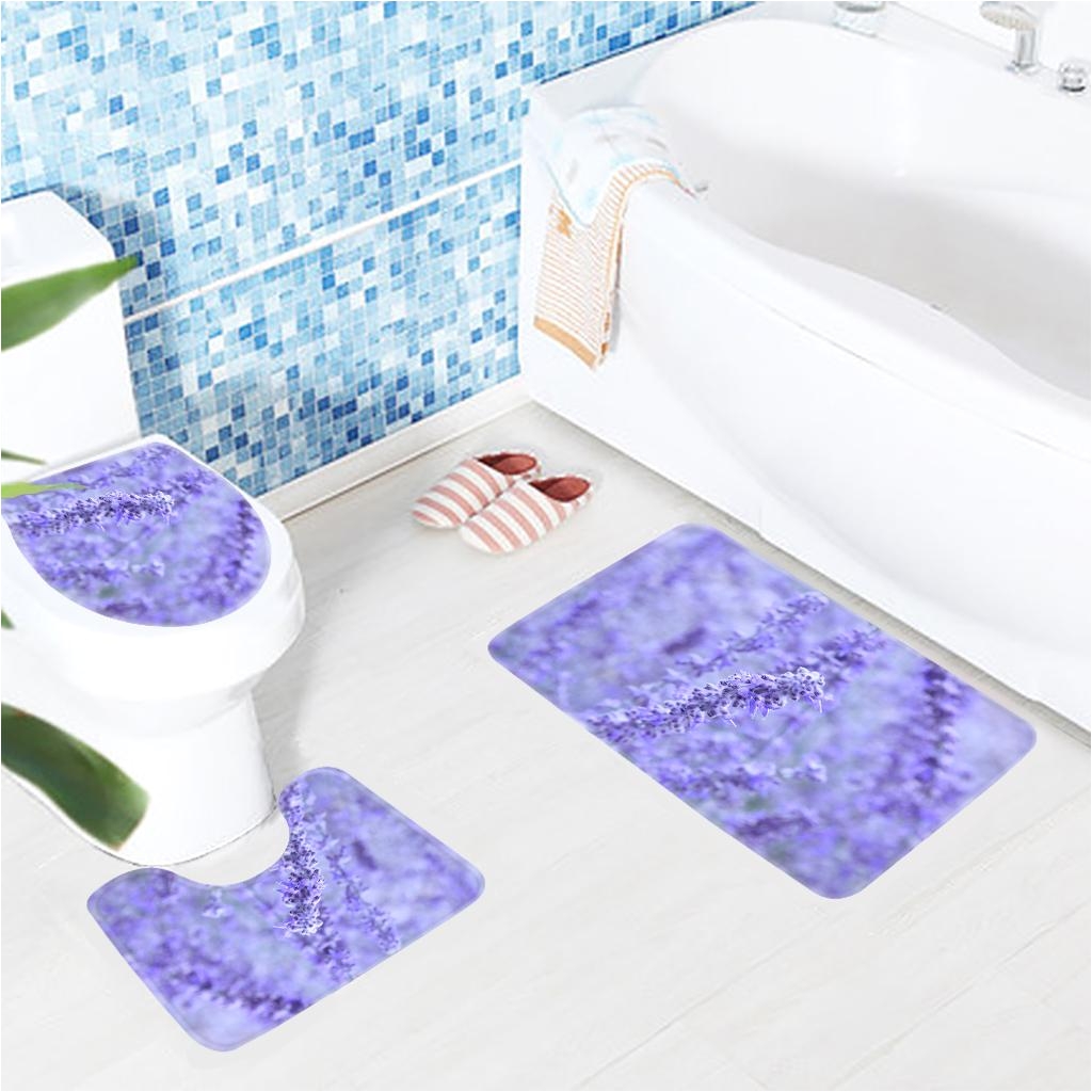 bathroom mat set purple lavender colored flowers pattern bath mat non slip shower and toilet sets bath mat mats set bathroom mat online with 26 0 piece on
