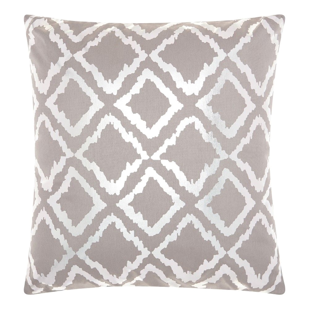 silver gray quatrefoil design throw pillow mina victory