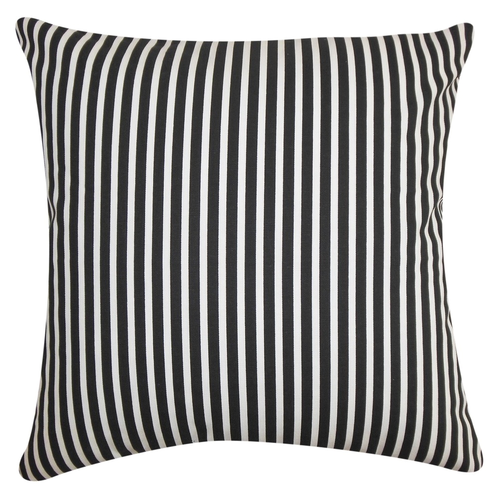 ticking stripe throw pillow black white 20x20 the pillow collection black white