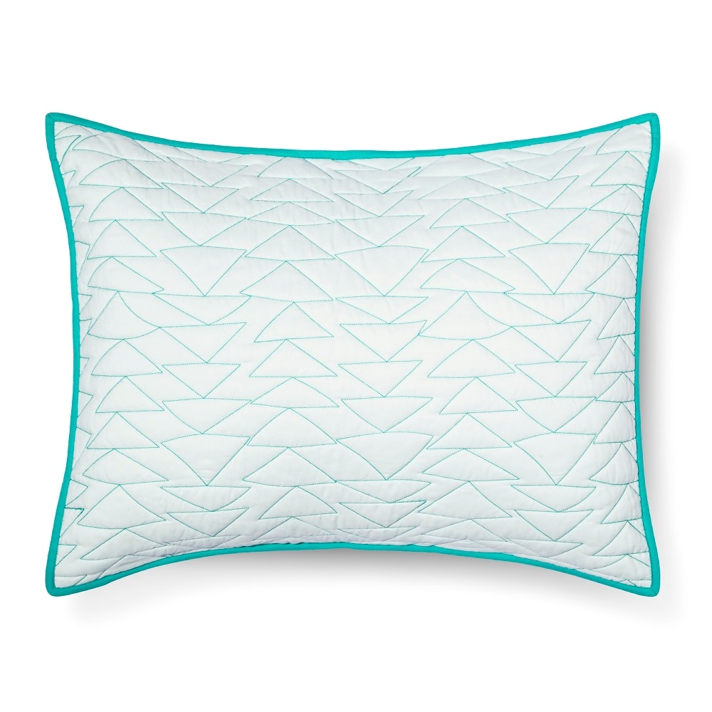 Bathtub Pillow Target Triangle Stitch Pillow Sham Standard Mint Green Pillowfort