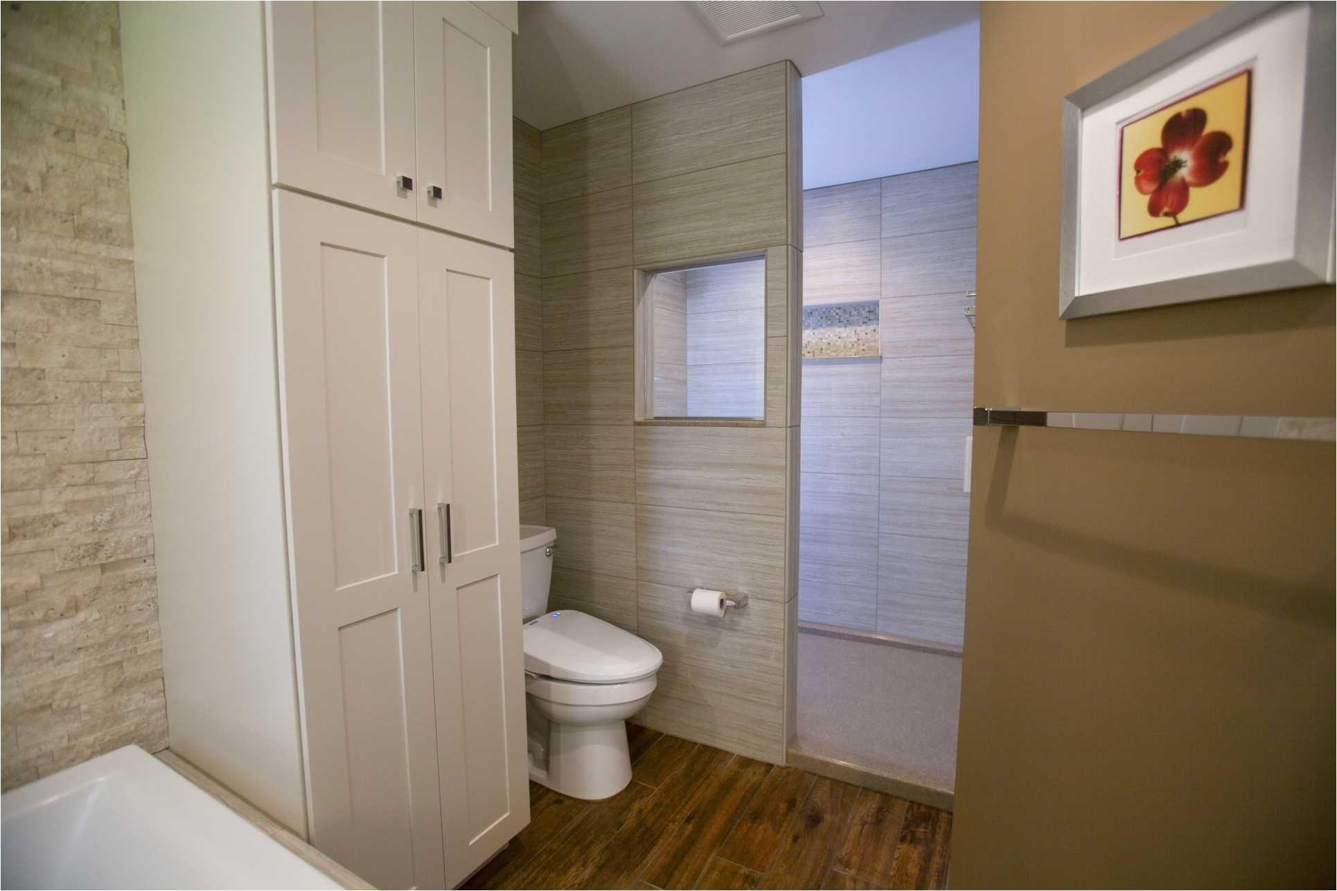 this st louis master bathroom is the perfect mix of modern rustic and traditional