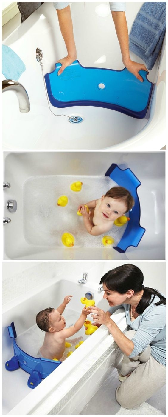 babydam bathtub divider turns your family bathtub into your babys bathtub saves water energy time space and money