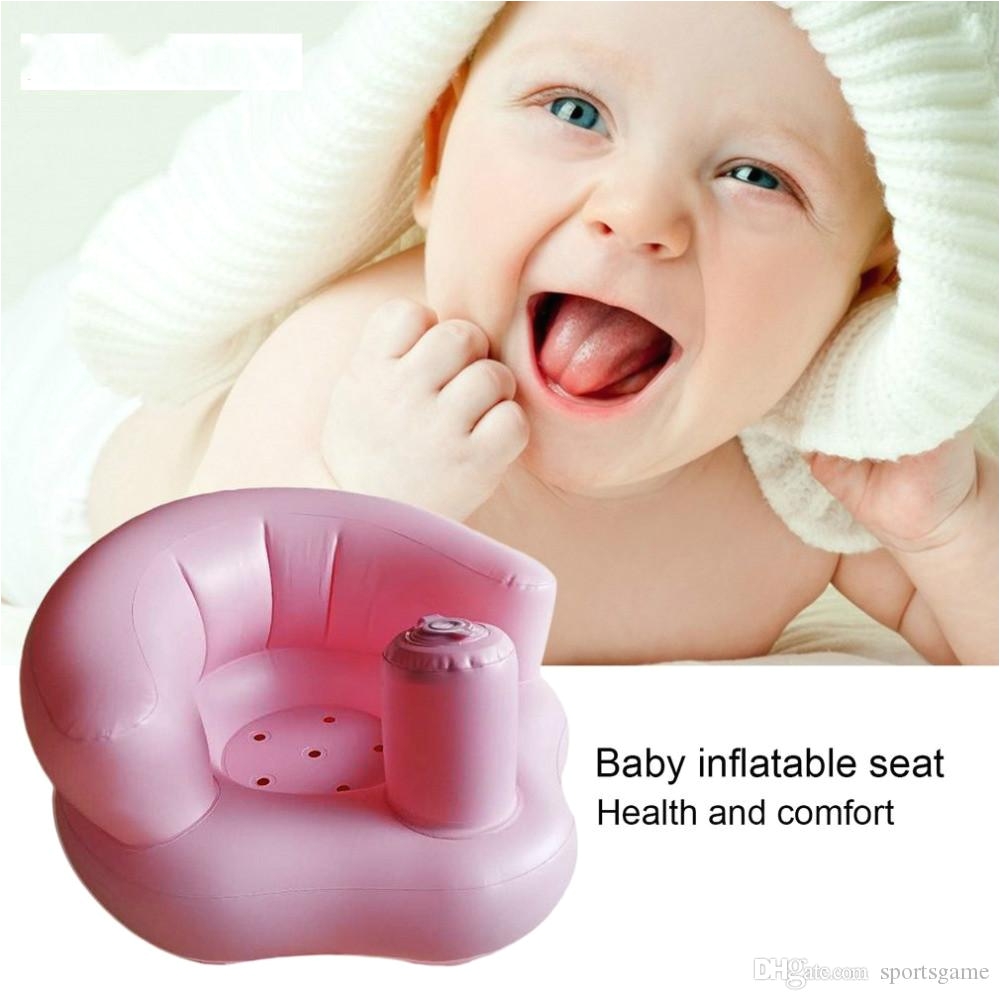 2018 baby inflatable chair pvc kids seat sofa pink green bath seats dining pushchair infant portable play game mat sofa learn stool from sportsgame