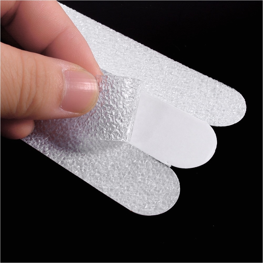 12pcs anti slip bath grip stickers clear non slip flooring safety bath tub shower strips tape mat applique bathroom accessories in wall stickers from home