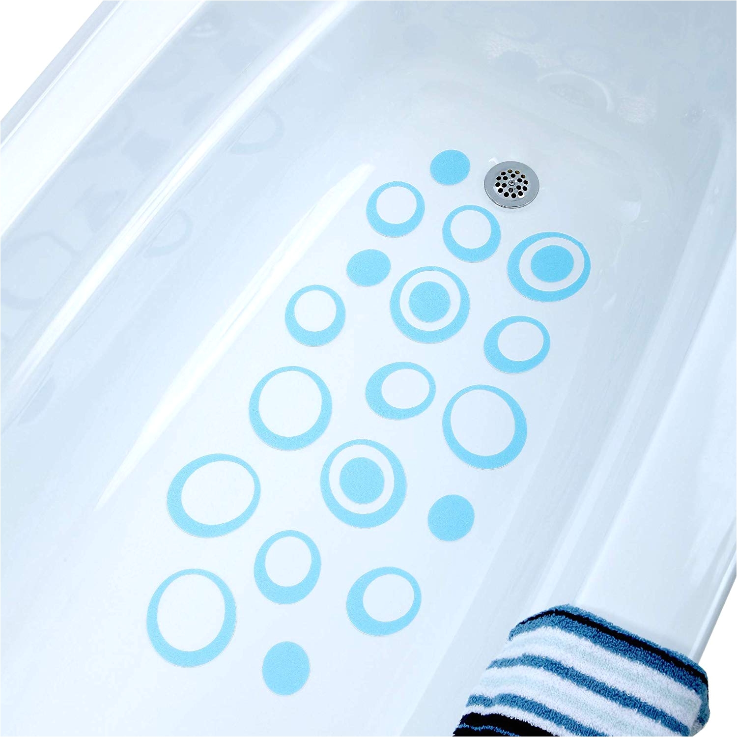 amazon com slipx solutions adhesive oval safety treads add non slip traction to tubs showers other slippery spots design your own pattern