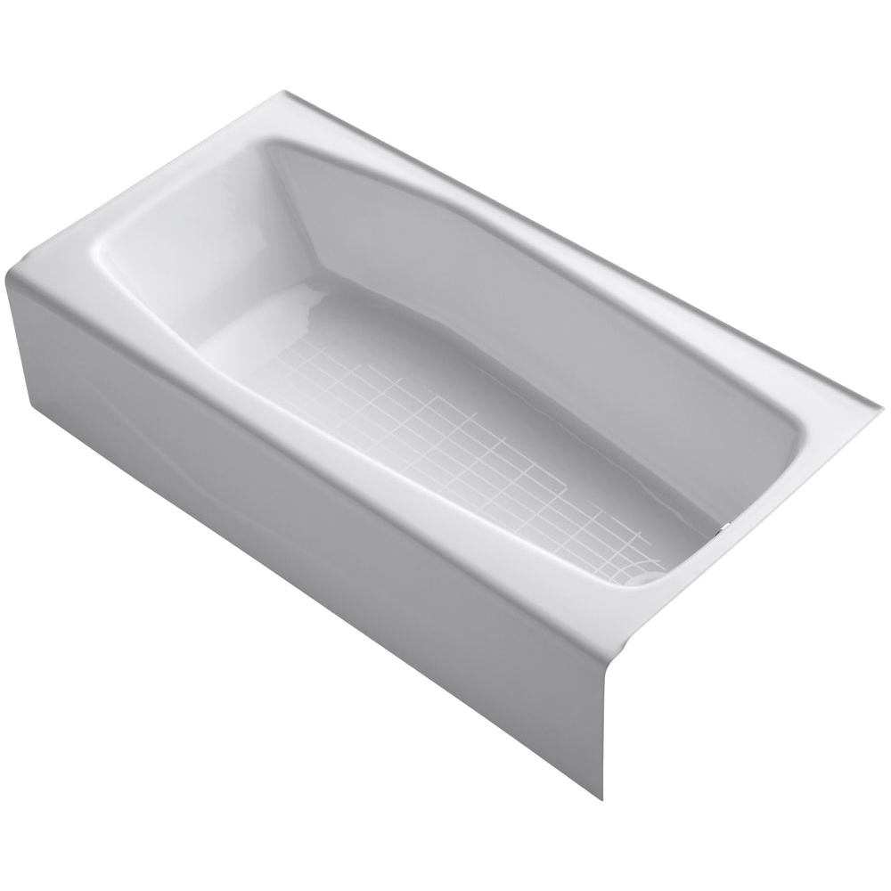 cast iron right hand drain rectangular alcove non whirlpool bathtub