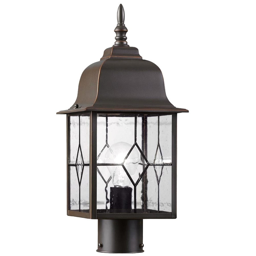 portfolio litshire 17 in h oil rubbed bronze post light