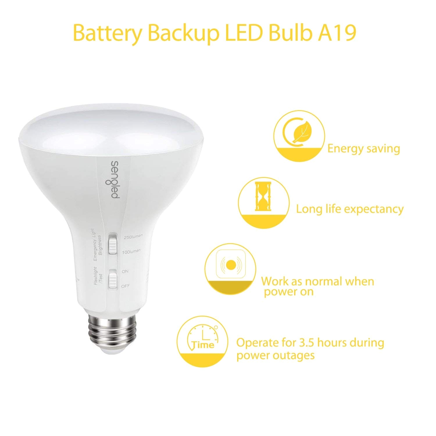 Battery Operated Light Bulb socket Sengled Emergency Light Bulb Built In Rechargeable Batteries Works