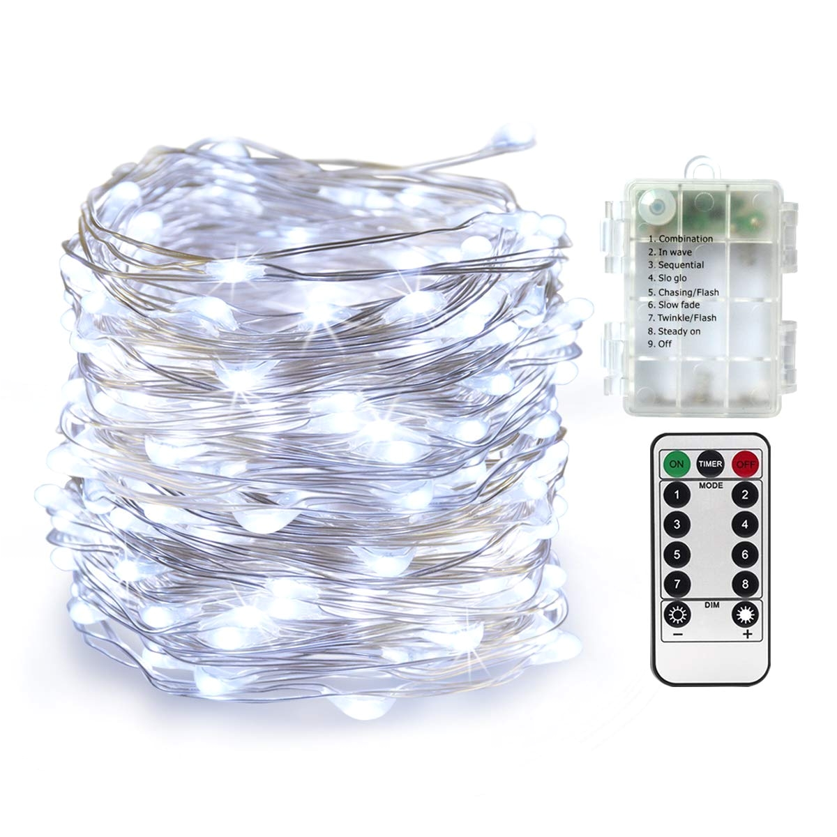 amazon com homeleo 33ft 100led battery powered string lights w remote mini tiny led starry light christmas fairy lights for bedroomremote