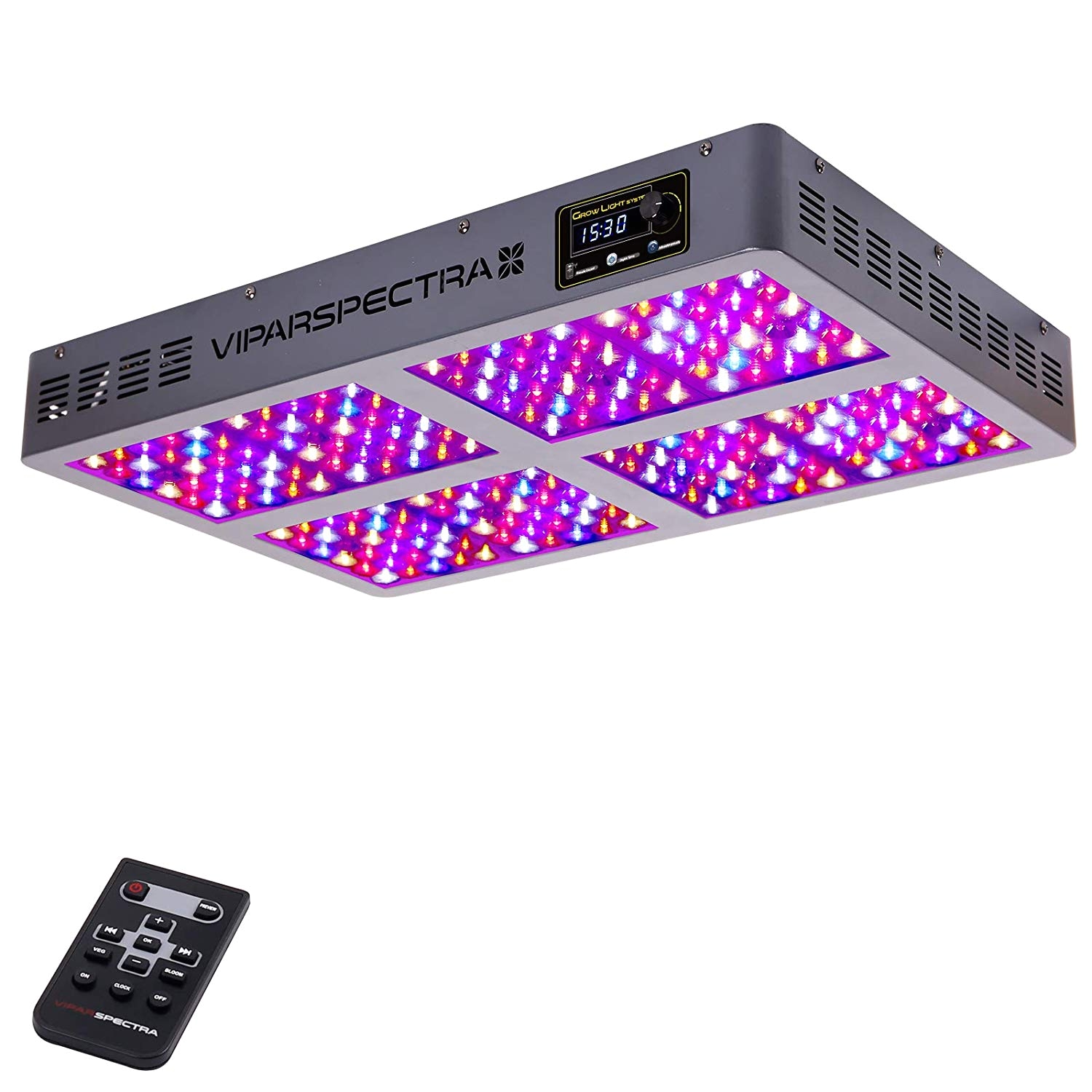 amazon com viparspectra timer control series tc1200 1200w led grow light dimmable veg bloom channels 12 band full spectrum for indoor plants garden