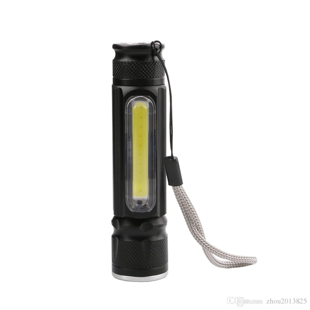 rechargeable led flashlight work light magnetic base telescopic dimming 4 files control emergency hiking traveling blackouts black flashlight