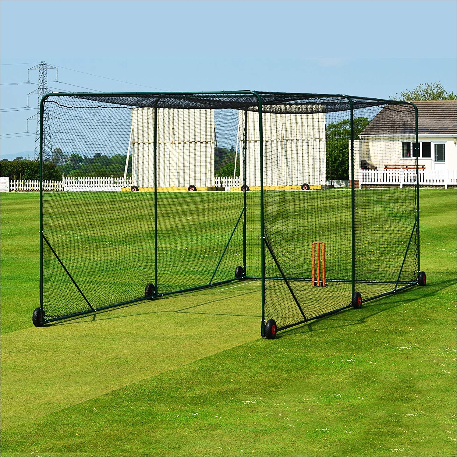 amazon com fortress mobile cricket cage the perfect way to practice your batting professional quality 24ft x 10ft x 10ft weather resistant