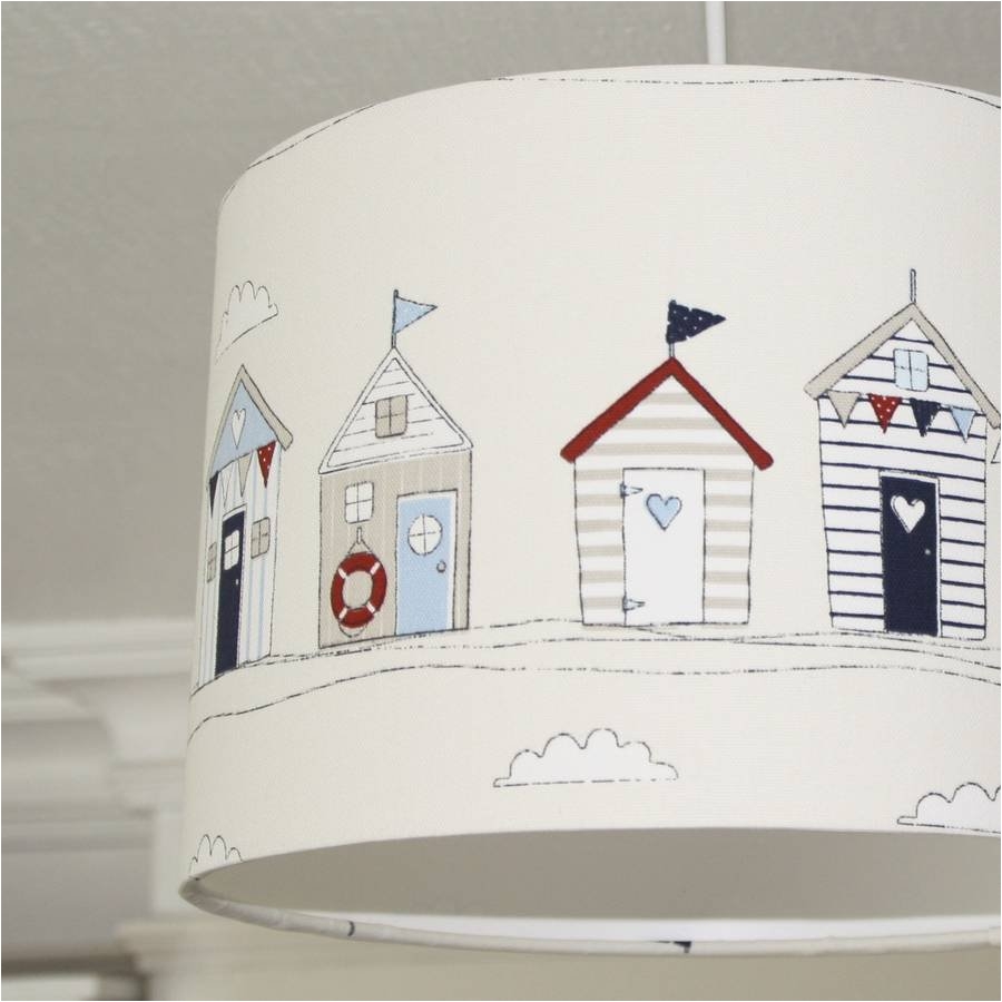 Beach themed Lamp Shades Uk Beach Huts Lampshade by buttons Moon Notonthehighstreet Com