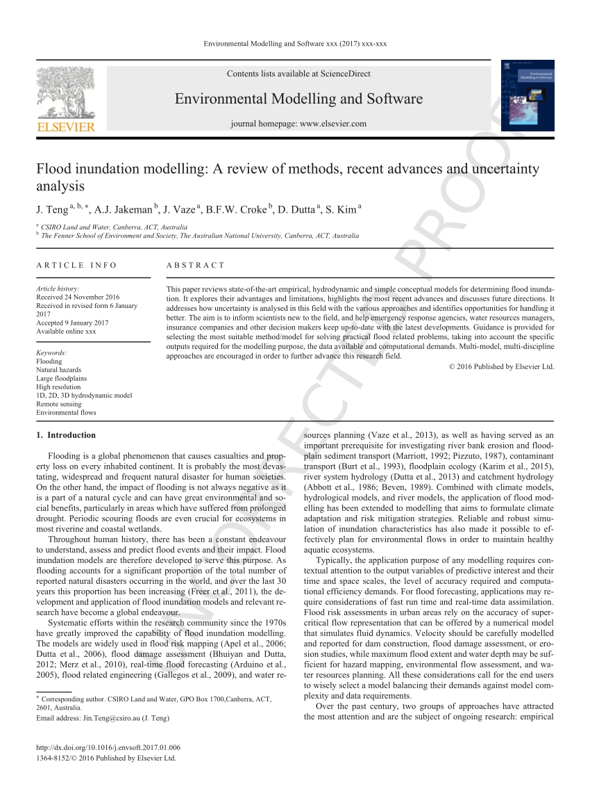 pdf flood inundation modelling a review of methods recent advances and uncertainty analysis