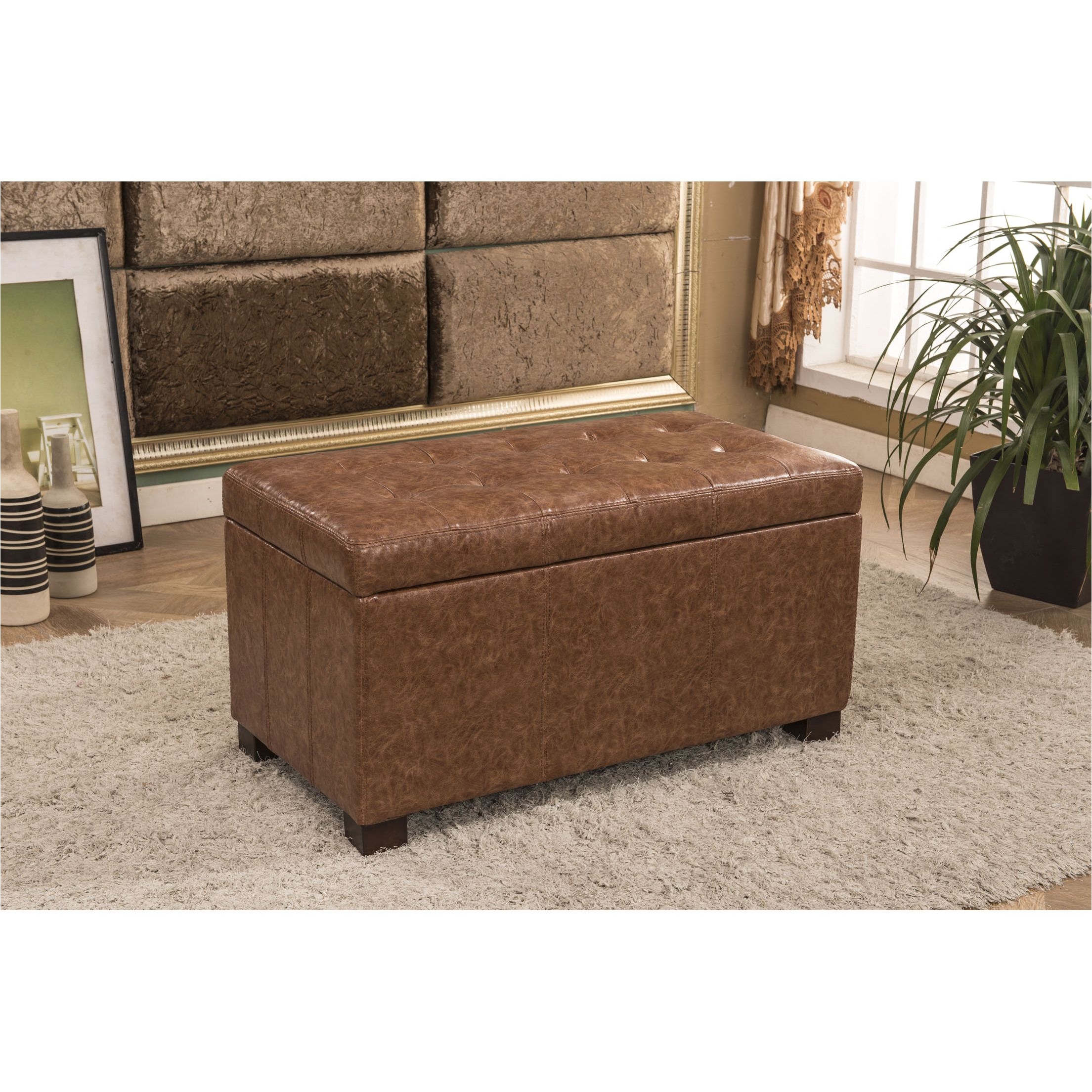 Bench Clothing Usa Traditional Waxed Texture Tufted Storage Bench Ottoman More Colors