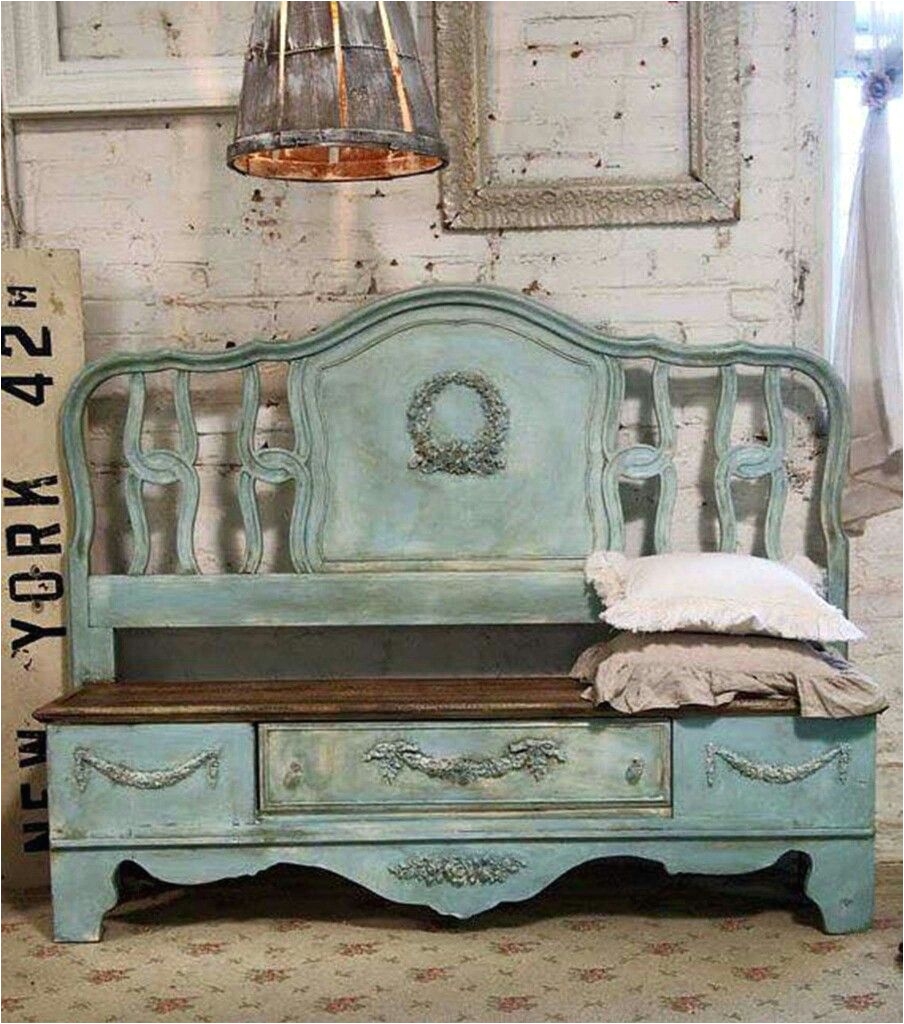 Bench for Foot Of Bed Love Bench Made From An Old Bed Frame Wood Crafts In 2018