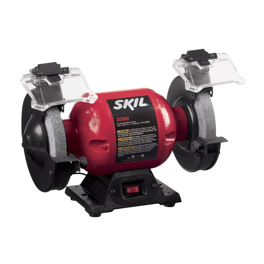 skil 6 in bench grinder with light