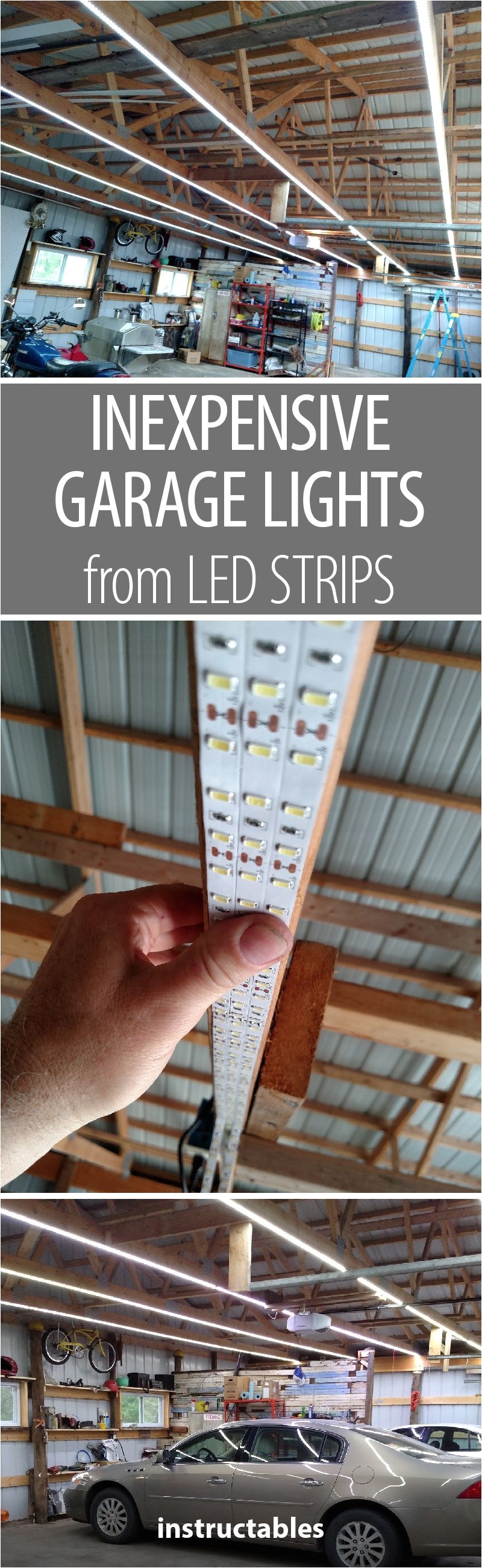 inexpensive garage lights from led strips home lighting