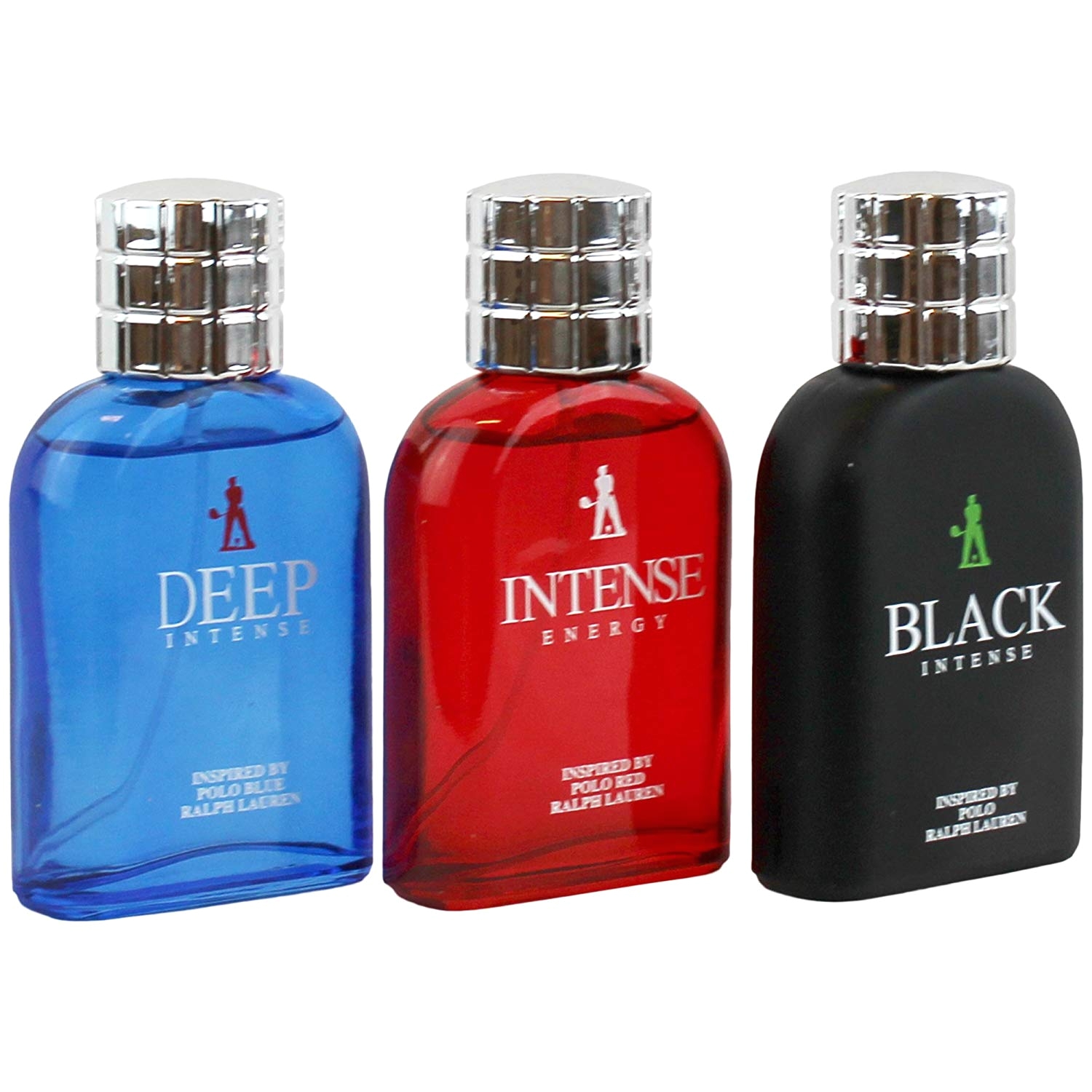 amazon com intense 3 piece fragrance gift set for men inspired by black blue red cologne 1 7 fl oz 50 ml each beauty
