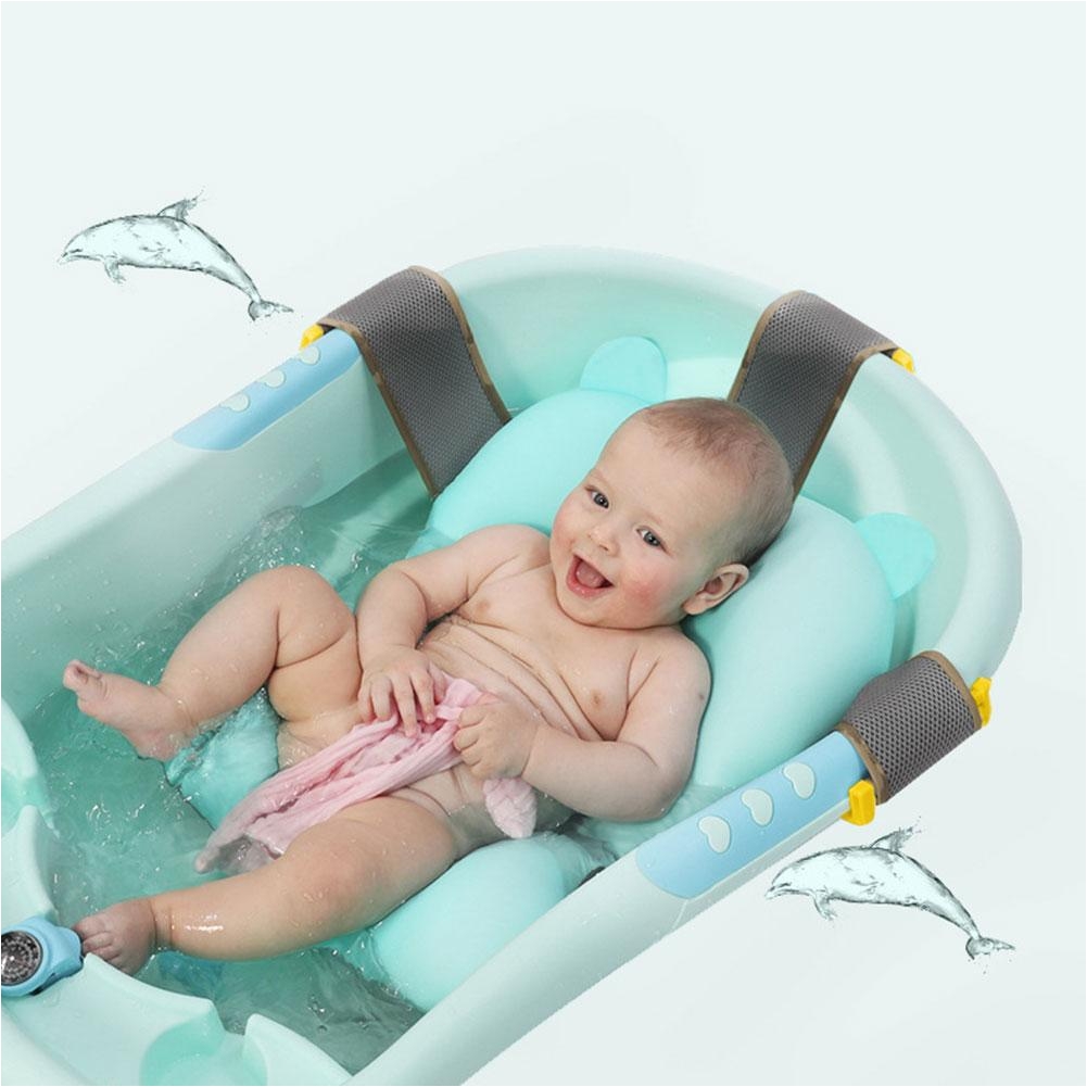 newborn baby bathtub foldable cartoon mat soft seat infant sink shower baby play bath cushion childrens