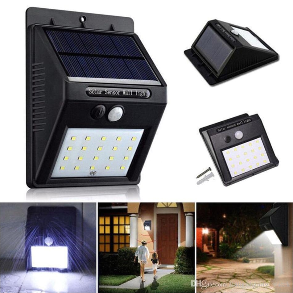 discount 20 led solar power spot light motion sensor outdoor garden wall light security lamp gutter ooa3130 from china dhgate com