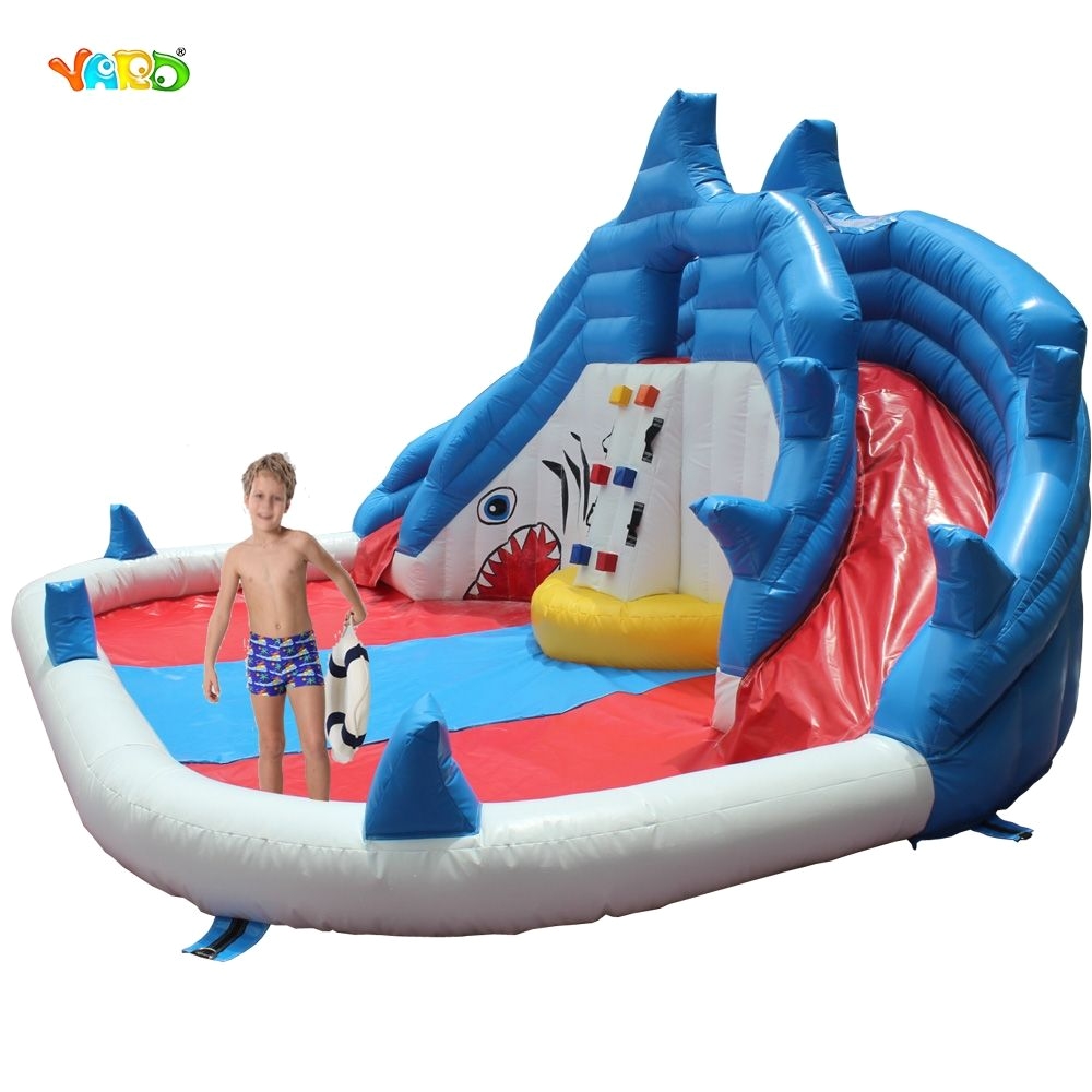 yard inflatable slide water park summer swimming pool with cannons bounce house for kids special offer