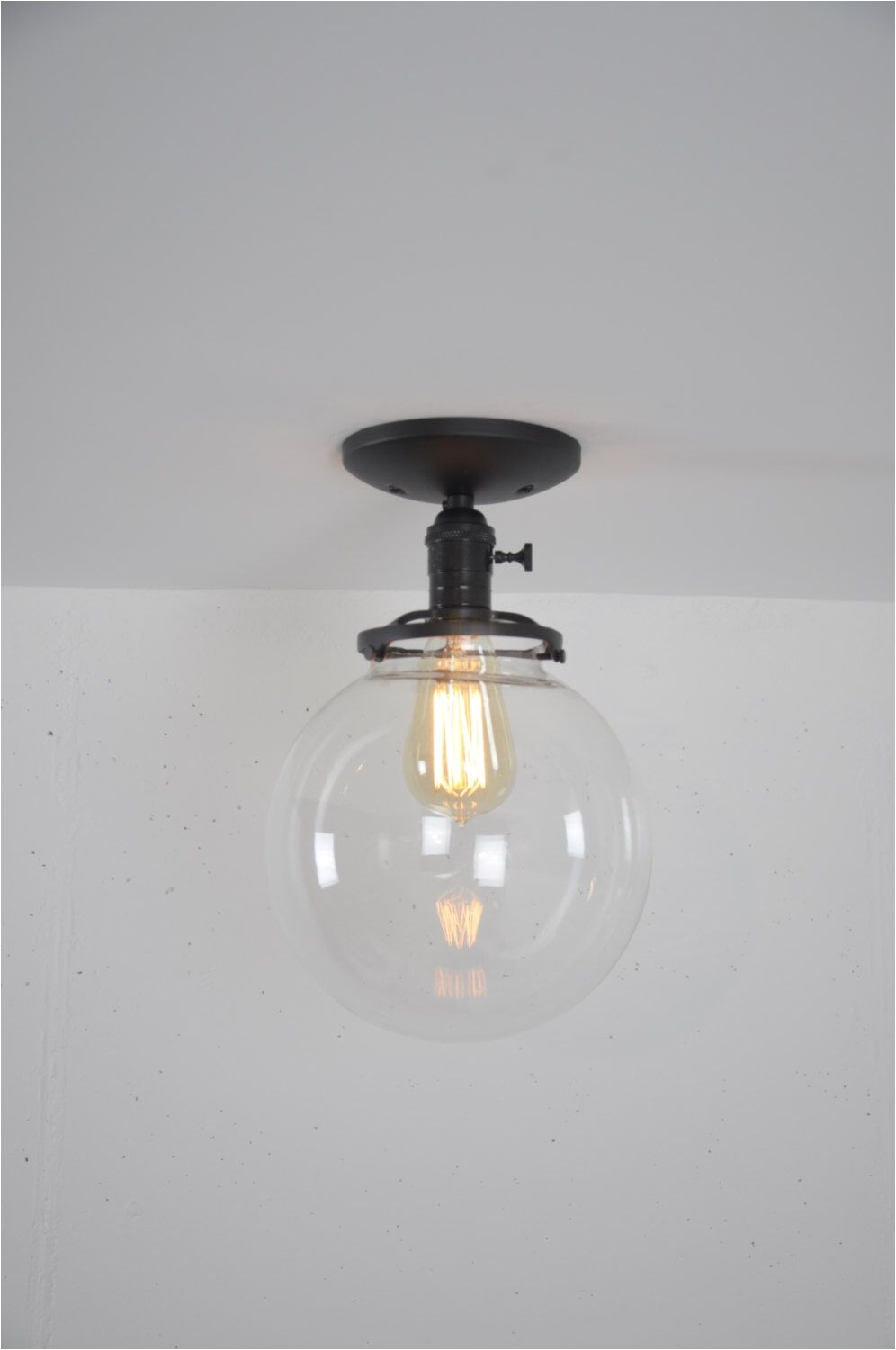 8 inch globe ceiling mounted light fixture semi flush mount matte black ceiling light by wiresnjars on etsy