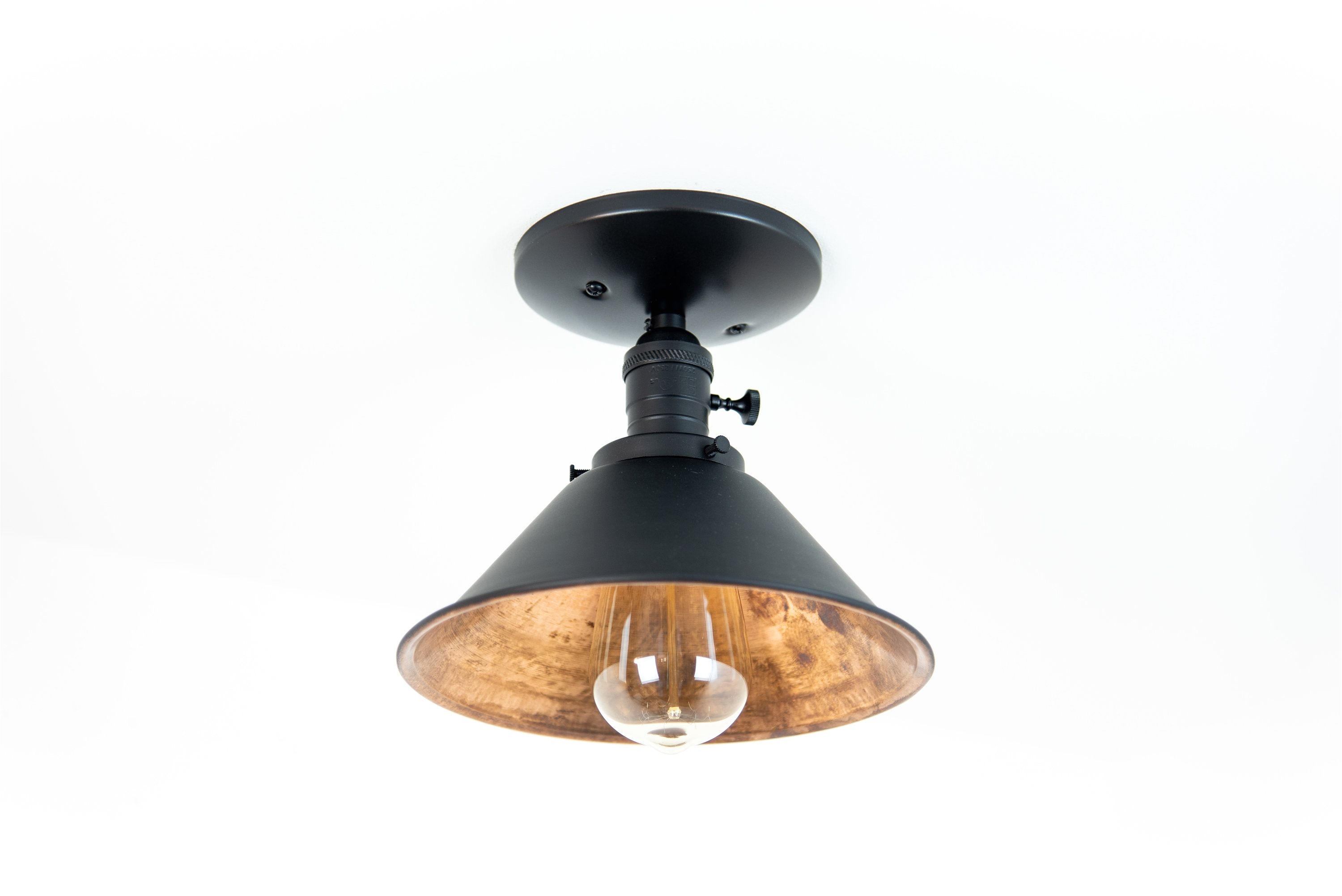 flush mount ceiling light modern light fixture copper lights industrial chic black