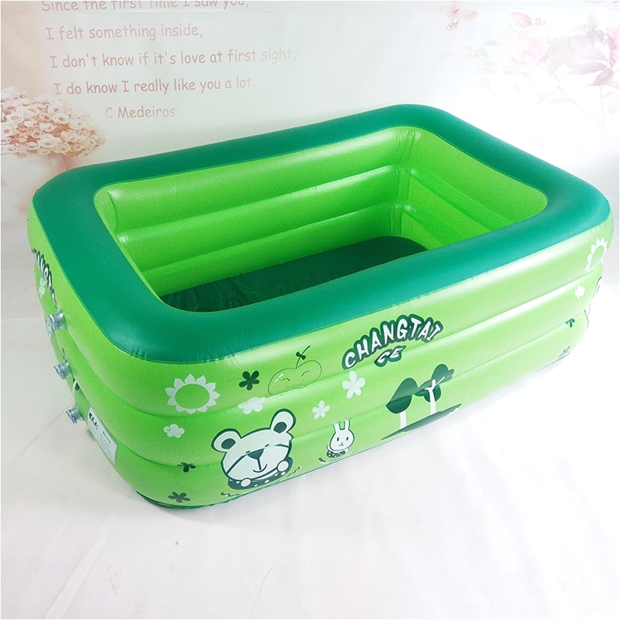 plastic 3 separate chambers inflatable bottom square pool children baby baby play pool inflatable bathtub