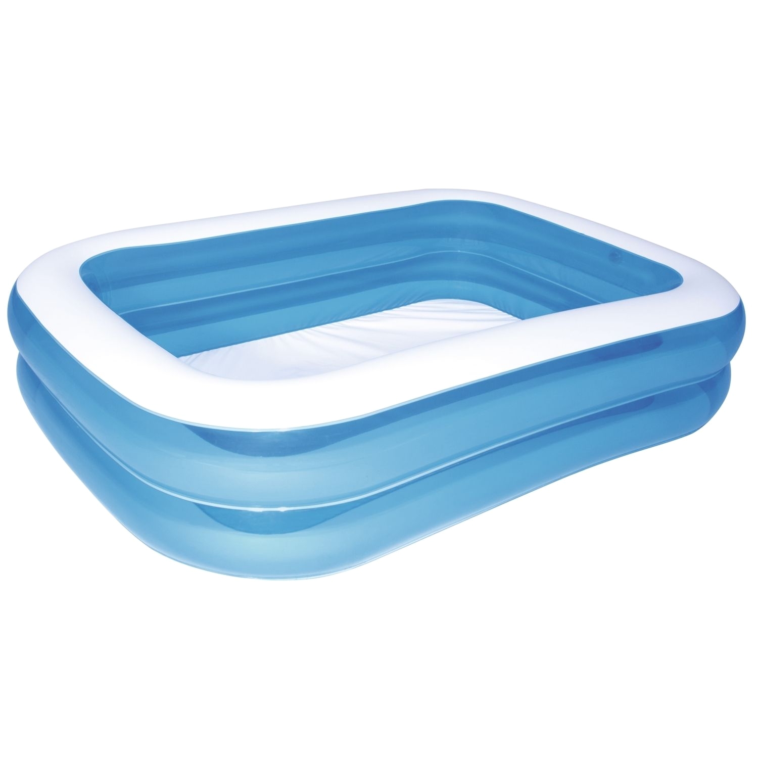 blue rectangular family pool