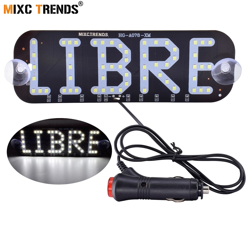 1x taxi libre led car windscreen cab indicator lamp libre sign white blue red led windshield