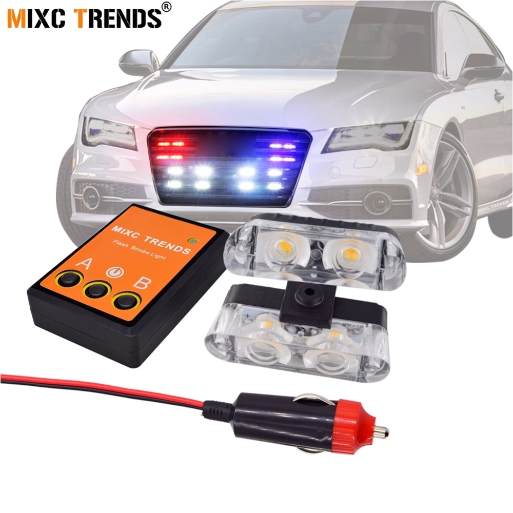 high power police light for car red blue white 12v amber led strobe lights fire ems