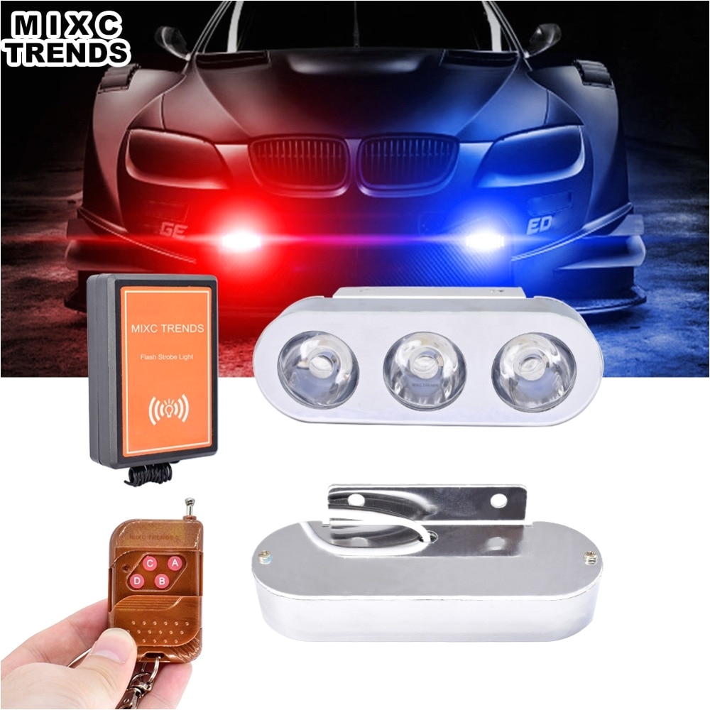 1set remote control led emergency hazard warning strobe light car grille motorcycle 12v flash light for