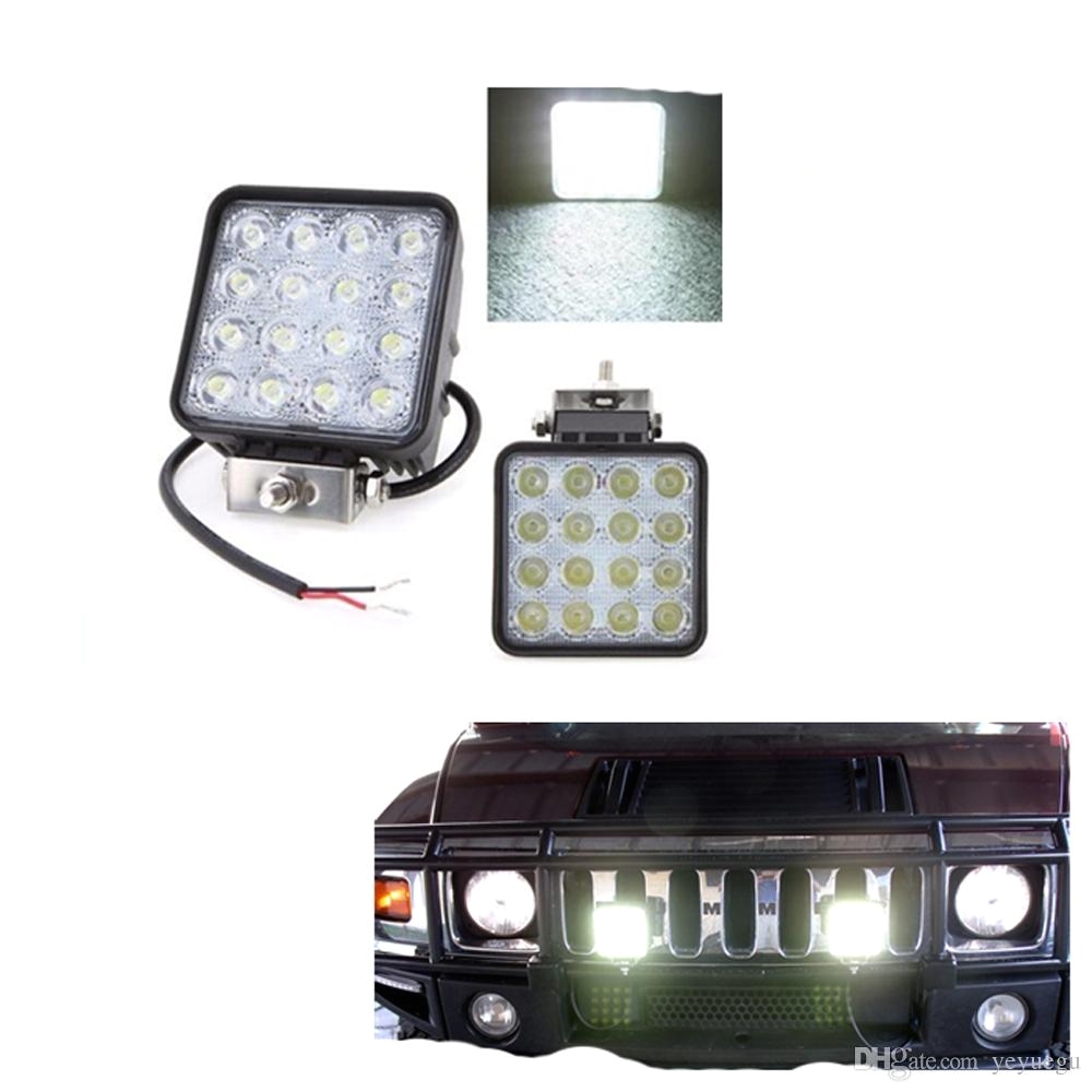 48w 16x3w led work light 12v 24v flood spot offroad driving mining truck boat marine off road led atv led lights high power 16x3w led work working light 48w