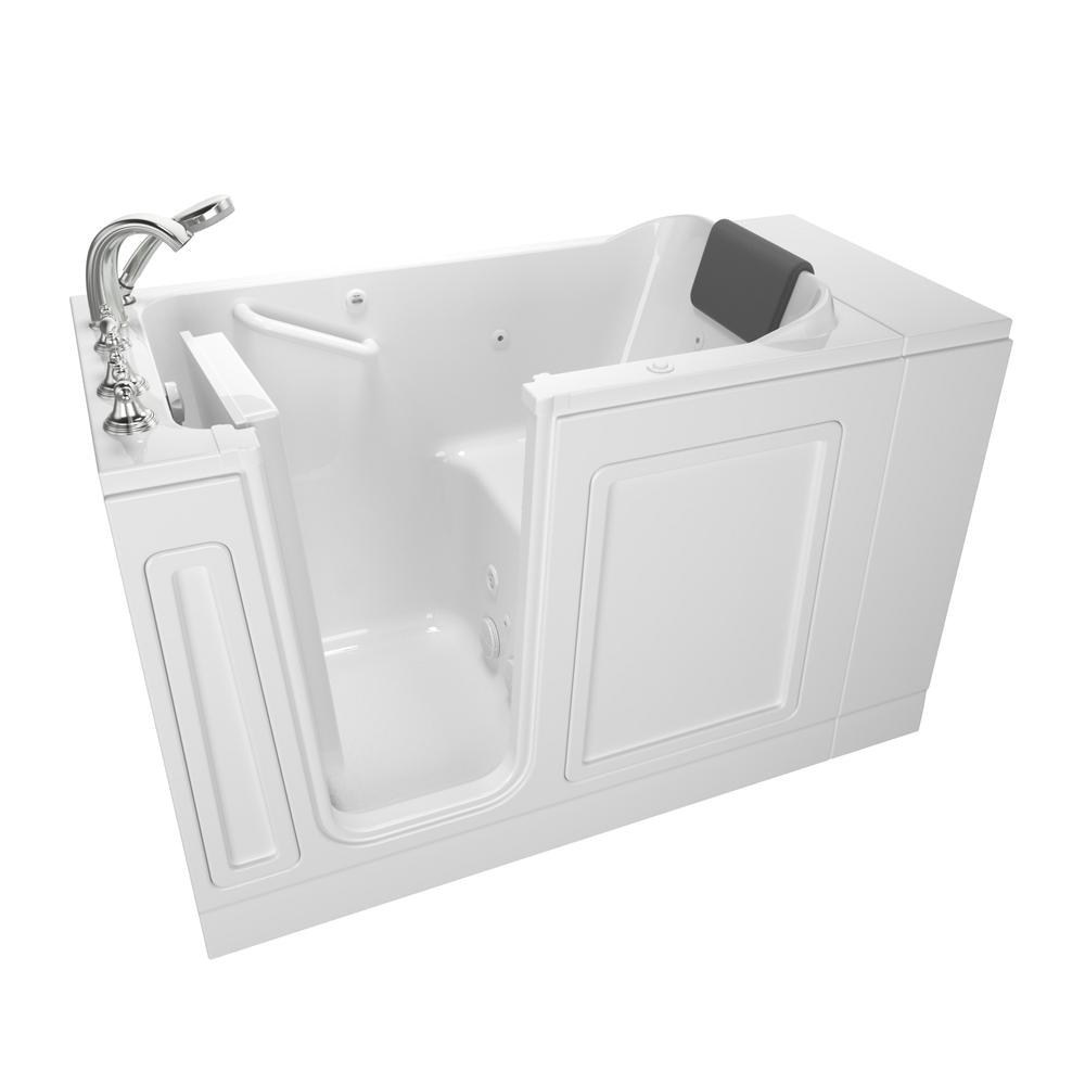 left hand walk in whirlpool bathtub in white