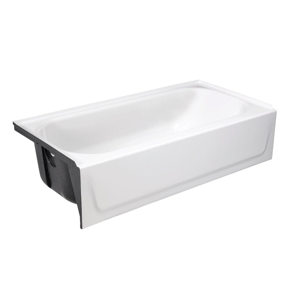 bootz industries bootzcast 60 in left drain rectangular alcove soaking bathtub in white