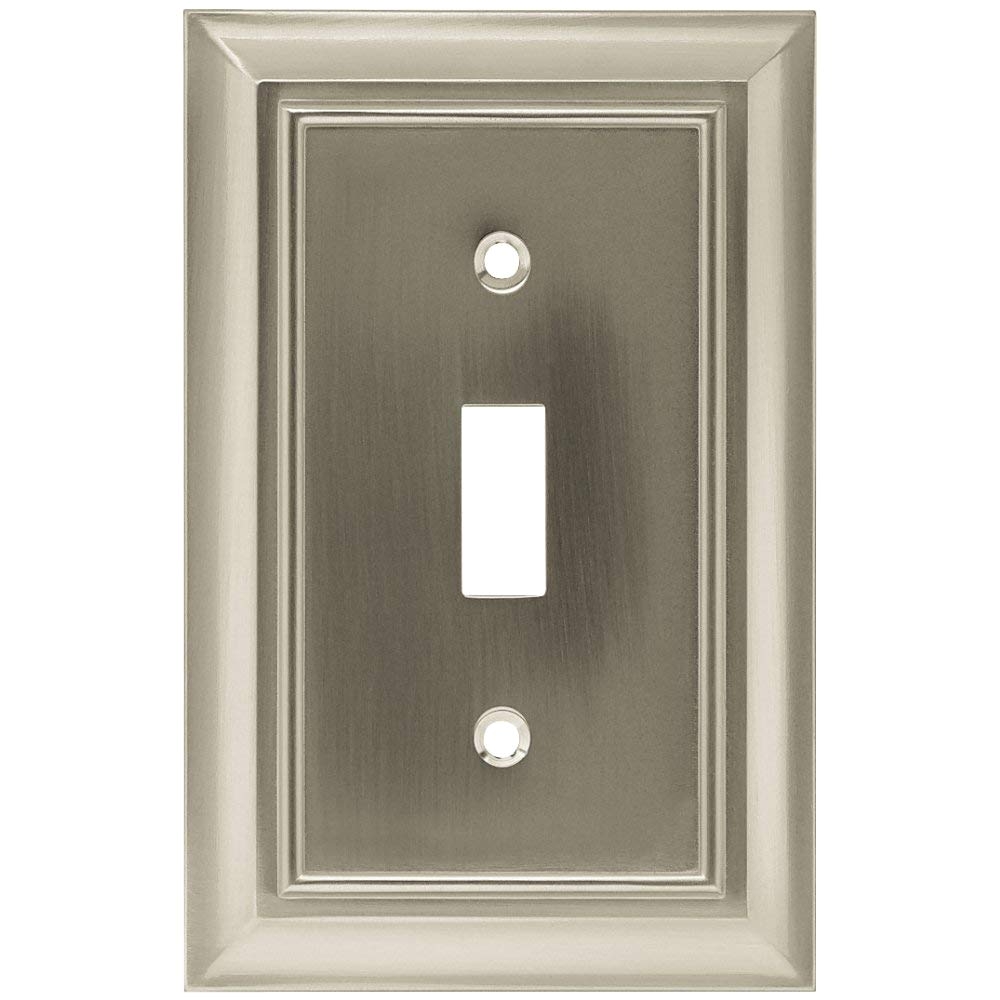 brainerd 64209 architectural single toggle switch wall plate switch plate cover satin nickel satin nickel switch plates amazon com