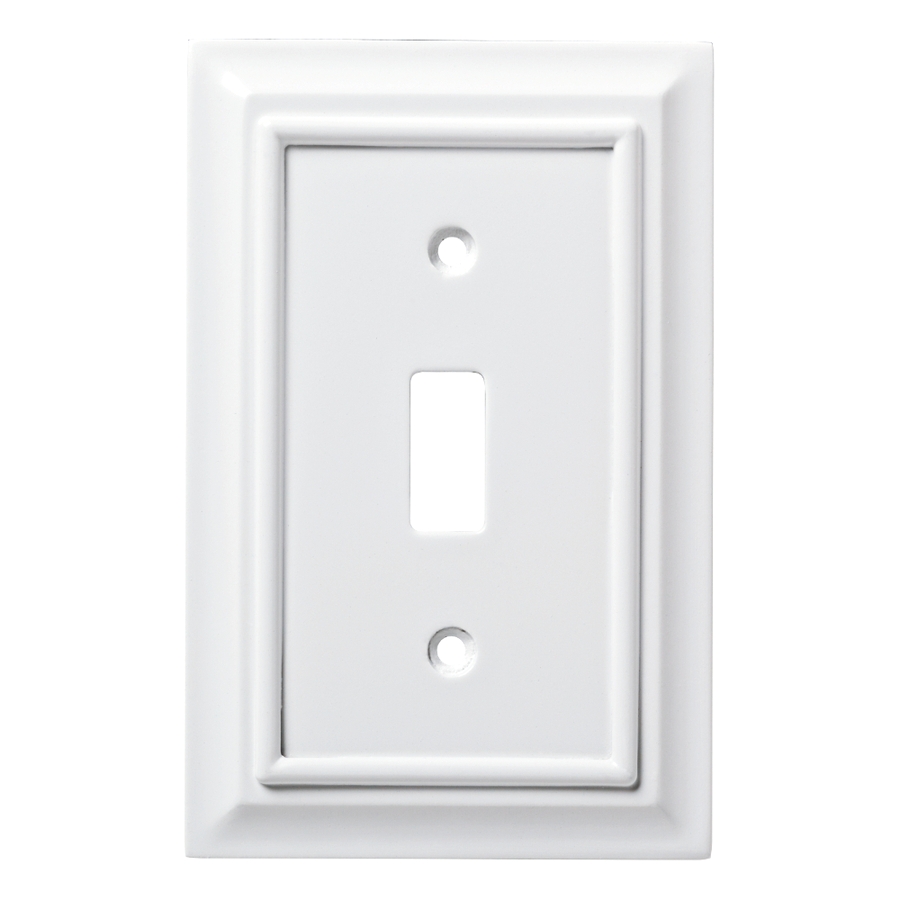 brainerd architectural 1 gang pure white single toggle wall plate